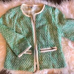 Cabi Clover Green and White blazer